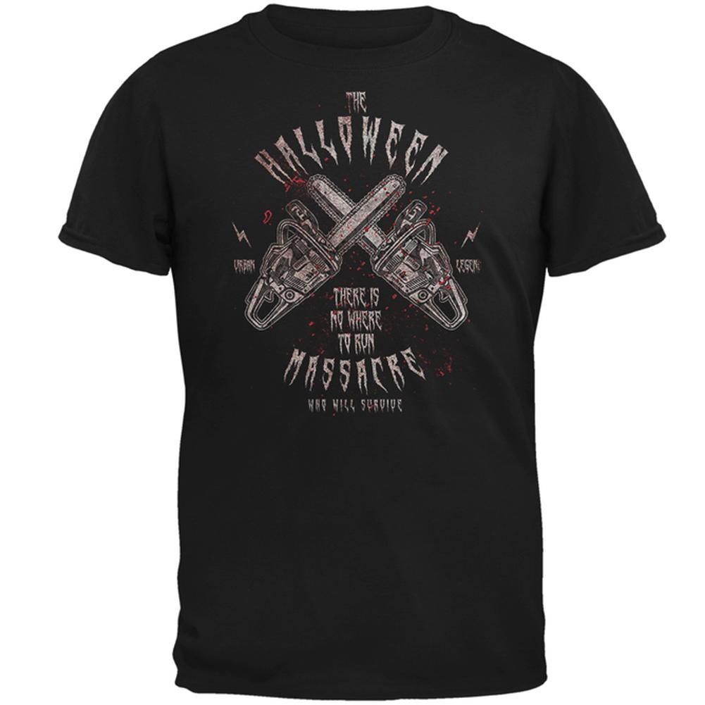 Halloween Chainsaw Massacre Bloody Horror Mens T Shirt Men's T-Shirts Old Glory 2XL Black 