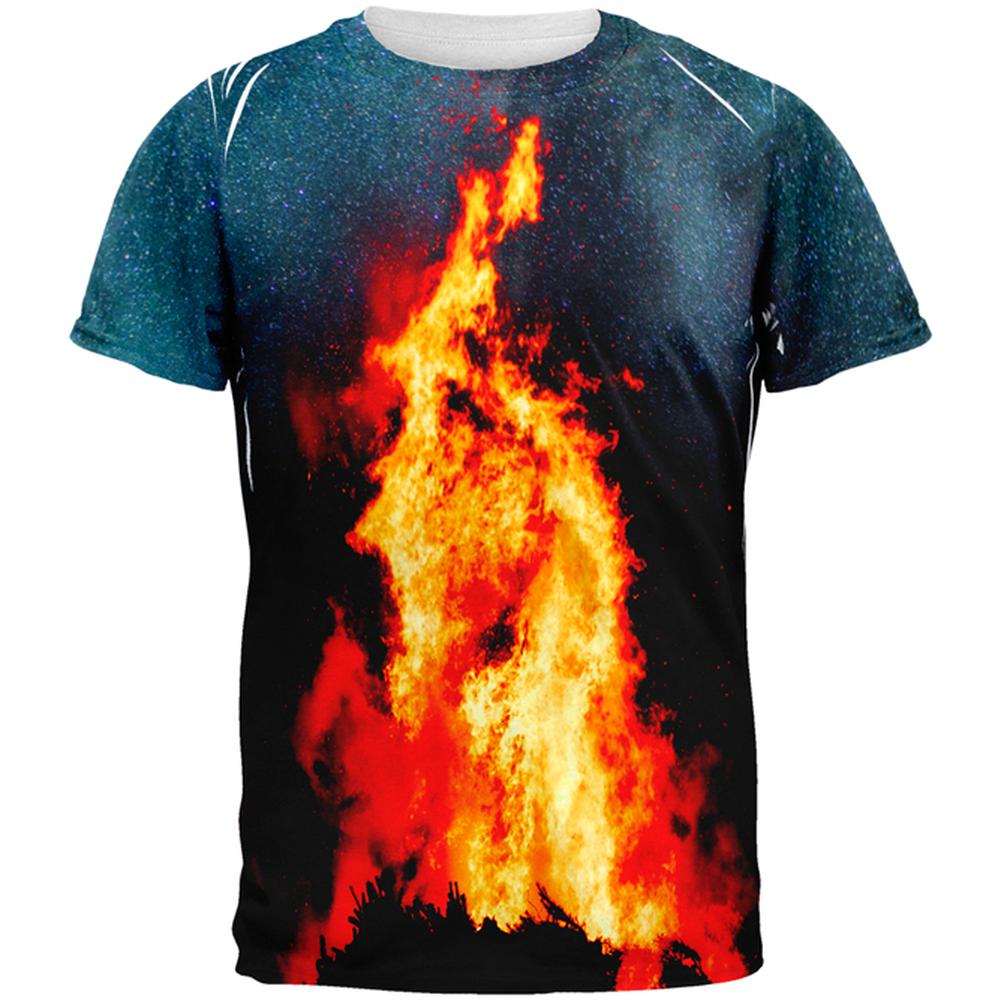 Autumn Fall It's Bonfire Season All Over Mens T Shirt Men's T-Shirts Old Glory 2XL Multi 