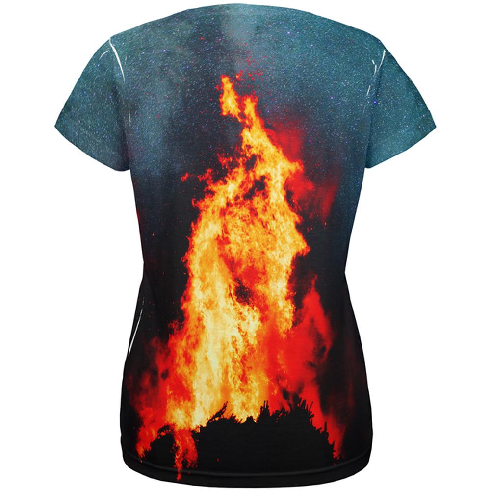 Autumn Fall It's Bonfire Season All Over Womens T Shirt Women's T-Shirts Old Glory   