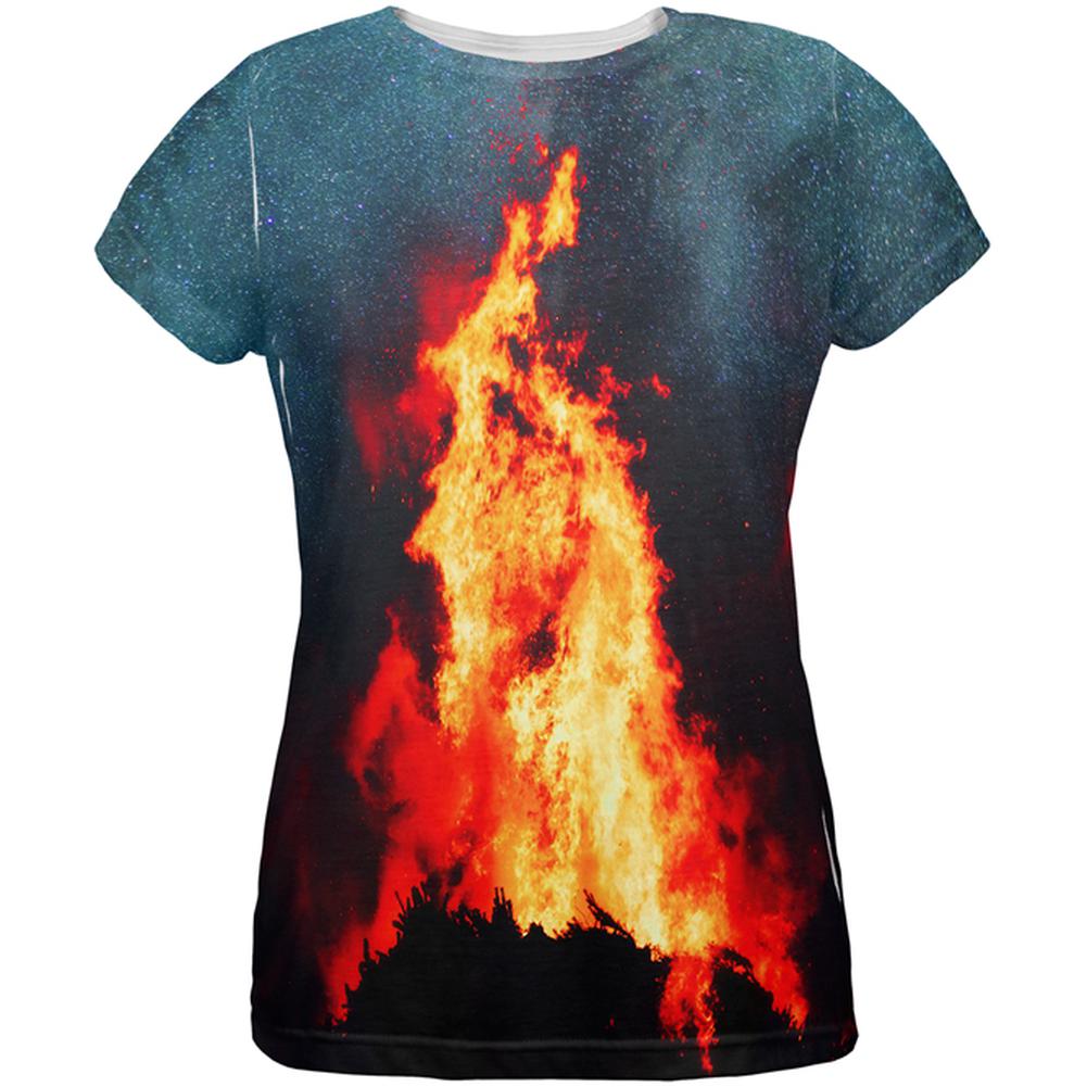 Autumn Fall It's Bonfire Season All Over Womens T Shirt Women's T-Shirts Old Glory 2XL Multi 