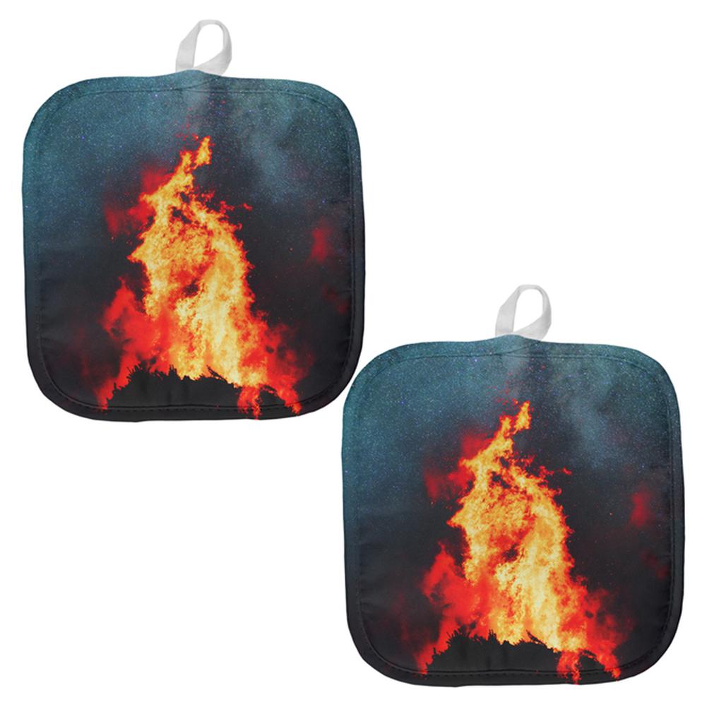 Autumn Fall It's Bonfire Season All Over Pot Holder (Set of 2) Pot Holders Old Glory OS Multi 