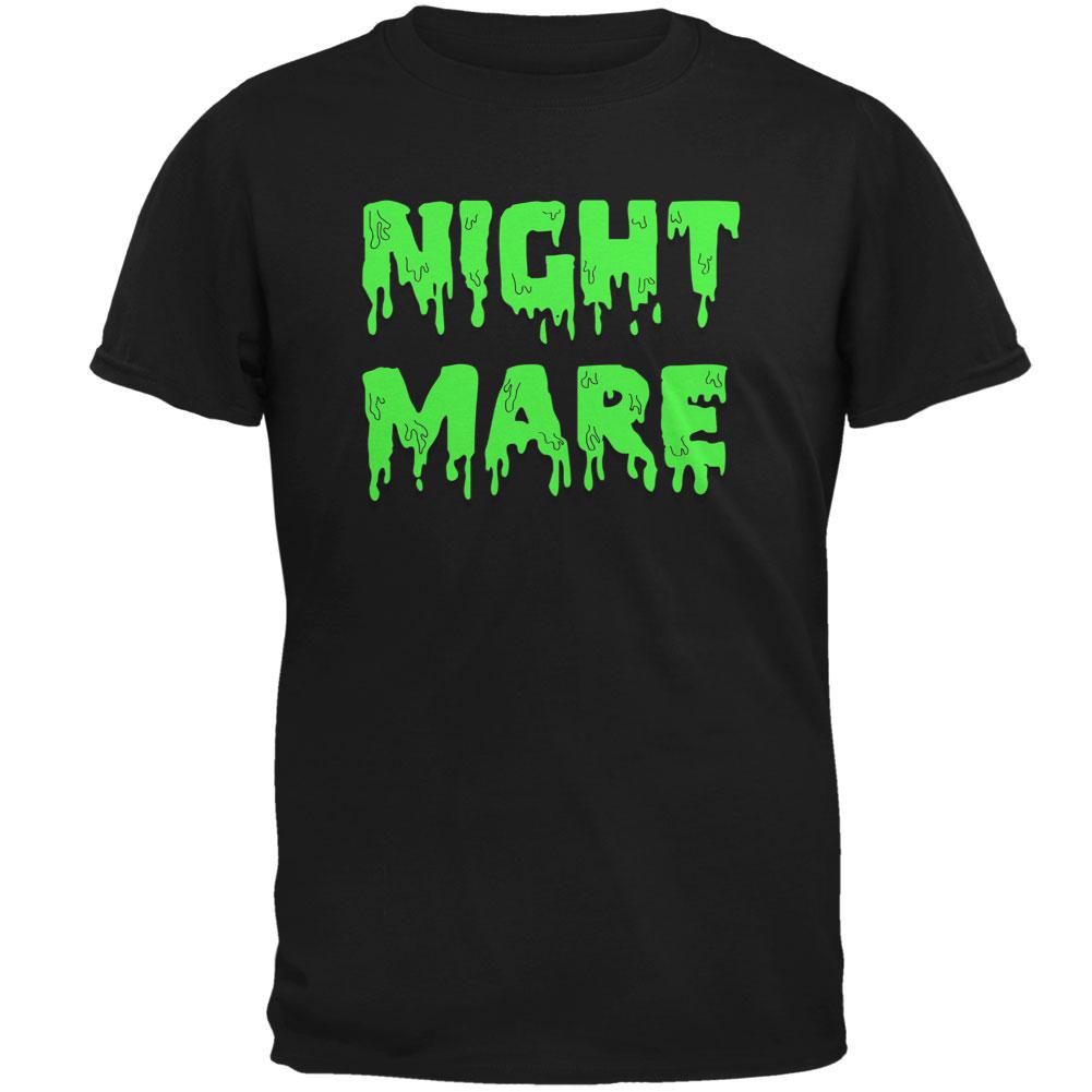 Halloween Nightmare Horror Slime Dripping Text Mens T Shirt Men's T-Shirts Old Glory 2XL Black 