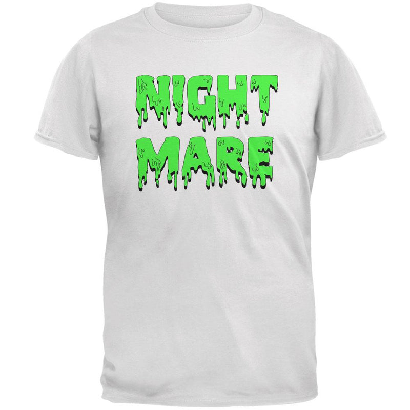 Halloween Nightmare Horror Slime Dripping Text Mens T Shirt Men's T-Shirts Old Glory 2XL White 