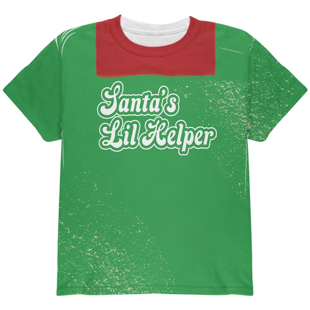 Christmas Santa's Lil Helper Daddy's Lil Monster Costume All Over Youth T Shirt Youth T-Shirts Old Glory LG Multi 