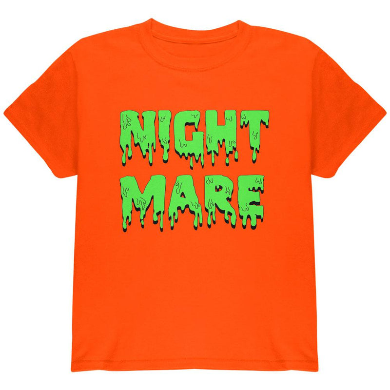 Halloween Nightmare Horror Slime Dripping Text Youth T Shirt Youth T-Shirts Old Glory LG Orange 