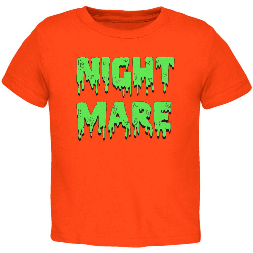 Halloween Nightmare Horror Slime Dripping Text Toddler T Shirt Toddler T-Shirts Old Glory 2T Orange 