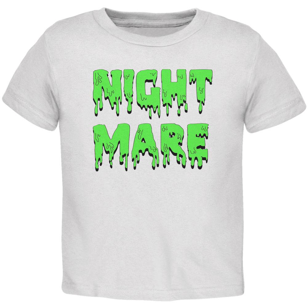 Halloween Nightmare Horror Slime Dripping Text Toddler T Shirt Toddler T-Shirts Old Glory 2T White 