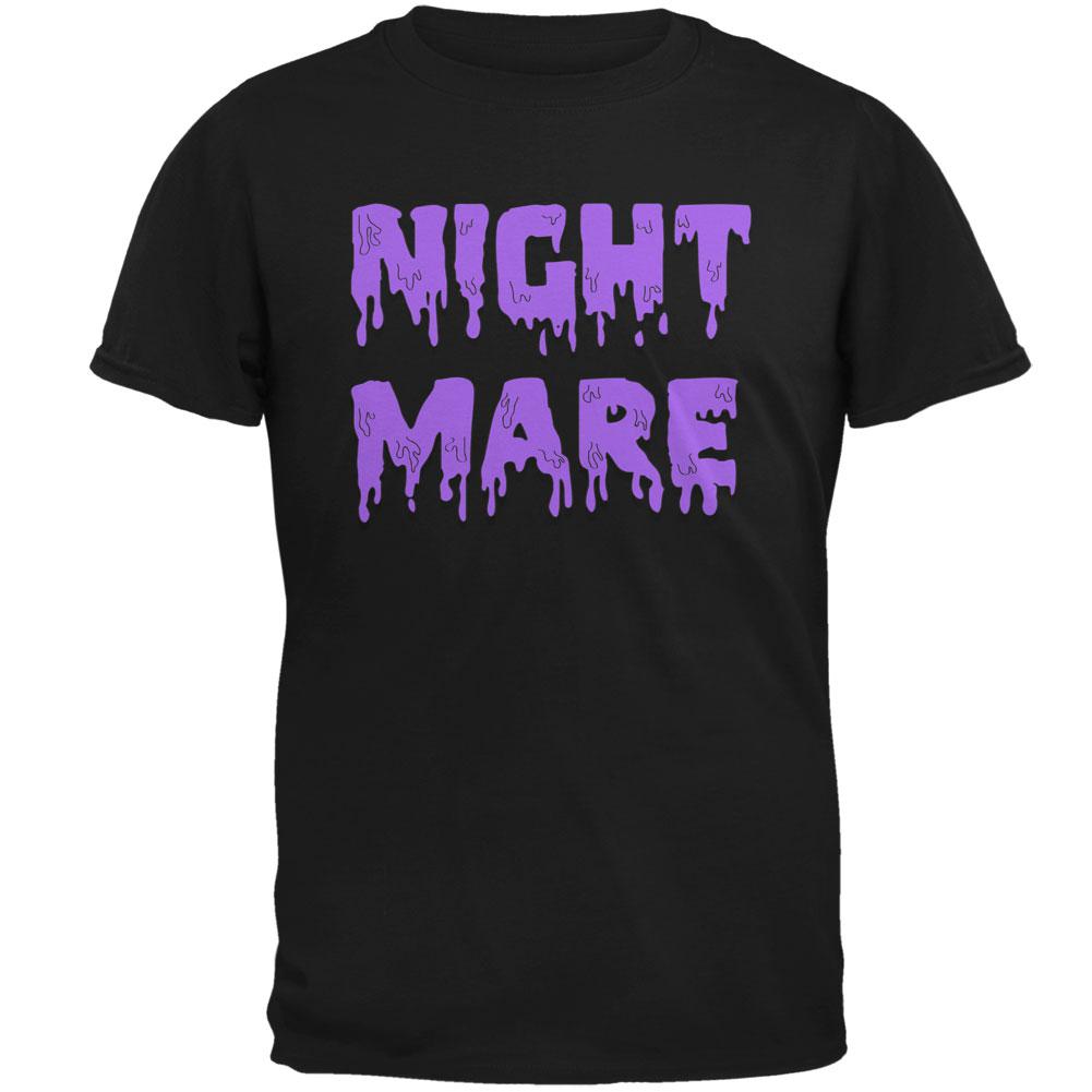 Halloween Nightmare Horror Purple Dripping Text Mens T Shirt Men's T-Shirts Old Glory 2XL Black 