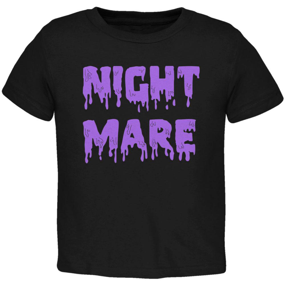 Halloween Nightmare Horror Purple Dripping Text Toddler T Shirt Toddler T-Shirts Old Glory 2T Black 