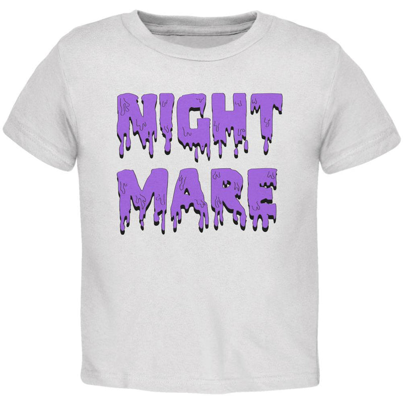 Halloween Nightmare Horror Purple Dripping Text Toddler T Shirt Toddler T-Shirts Old Glory 2T White 