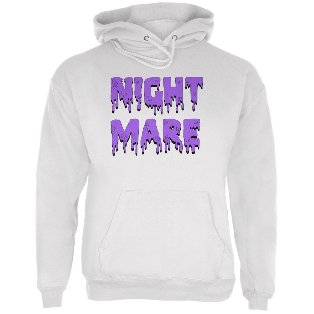 Halloween Nightmare Horror Purple Dripping Text Mens Hoodie Men's Hoodies Old Glory LG White 