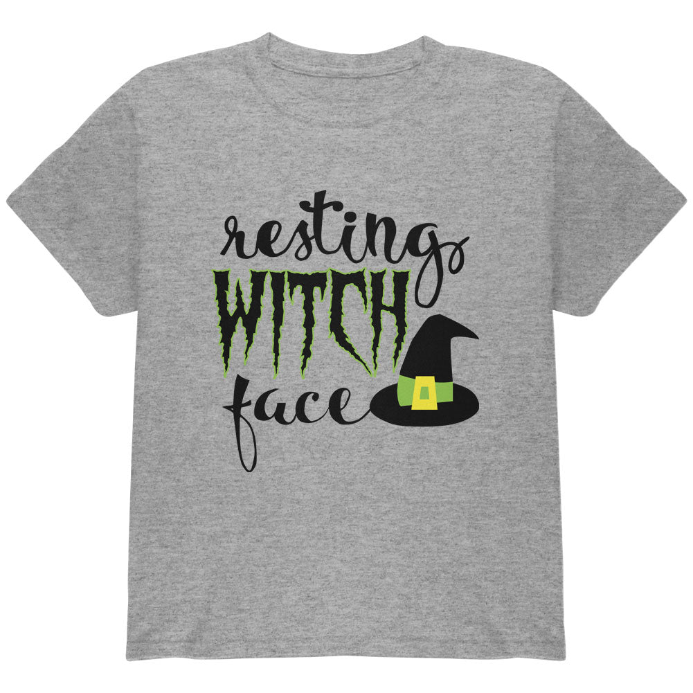 Halloween Resting Witch Face Youth T Shirt Youth T-Shirts Old Glory YLG Heather 