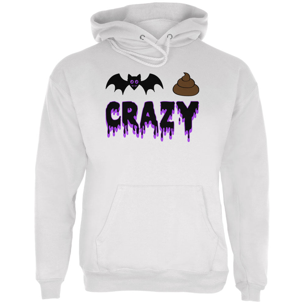 Halloween Bat Poop Crazy  Mens Hoodie Men's Hoodies Old Glory LG White 