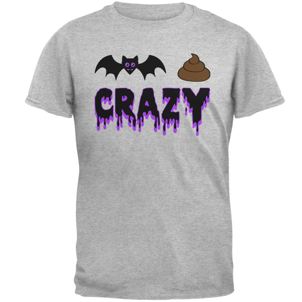 Halloween Bat Poop Crazy Mens T Shirt Men's T-Shirts Old Glory 4XL Heather Grey 