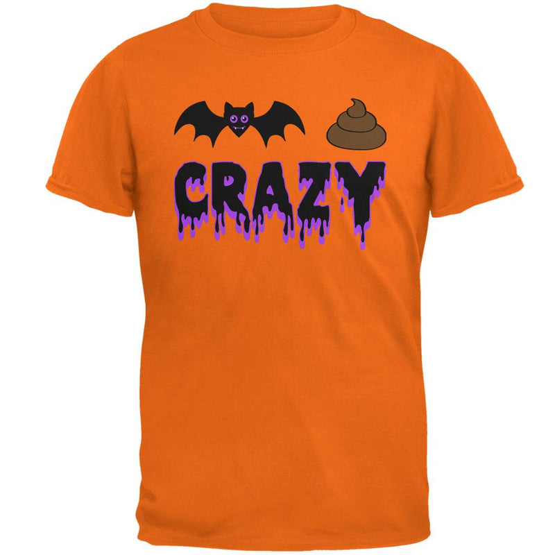 Halloween Bat Poop Crazy Mens T Shirt Men's T-Shirts Old Glory MD Safety Orange 