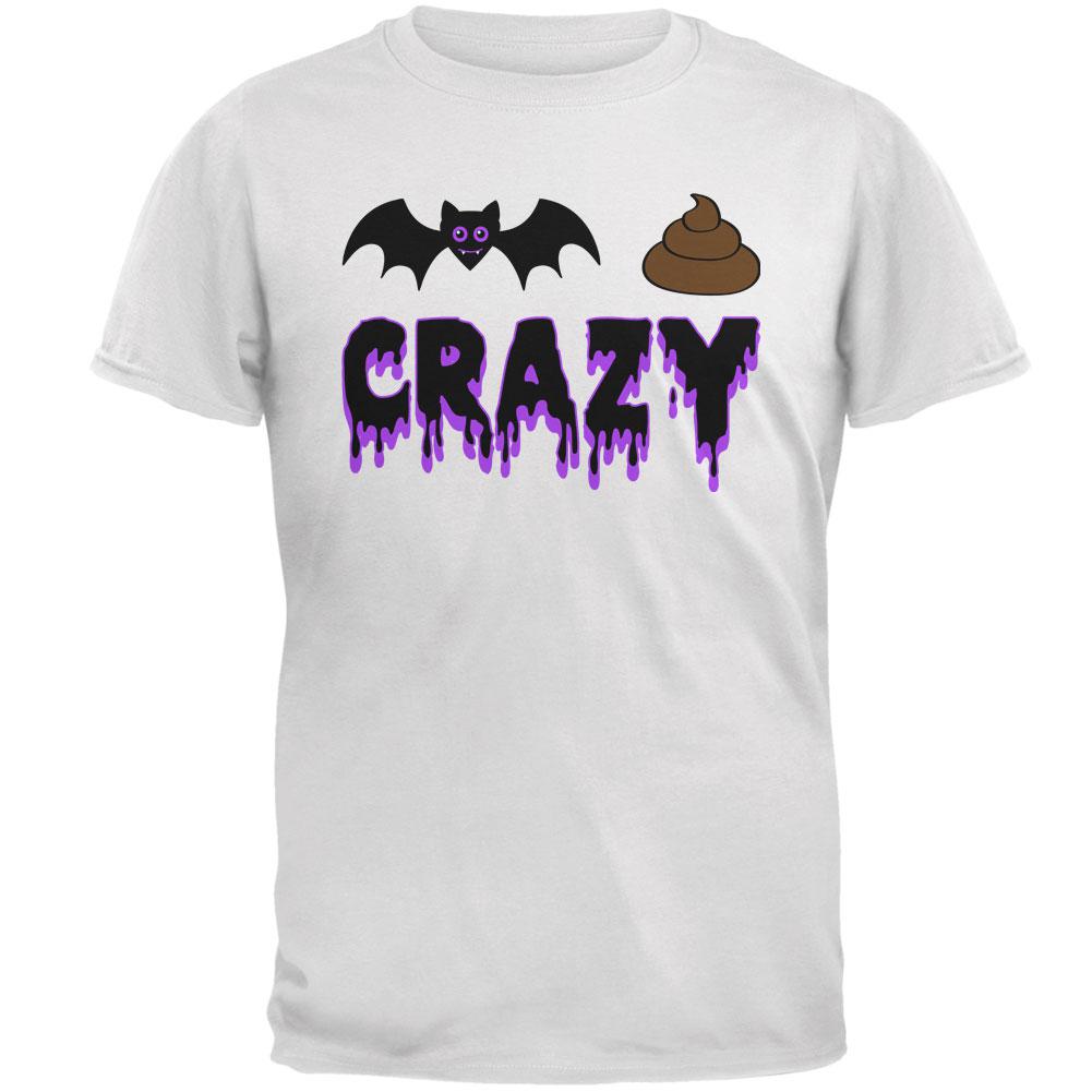 Halloween Bat Poop Crazy Mens T Shirt Men's T-Shirts Old Glory 2XL White 