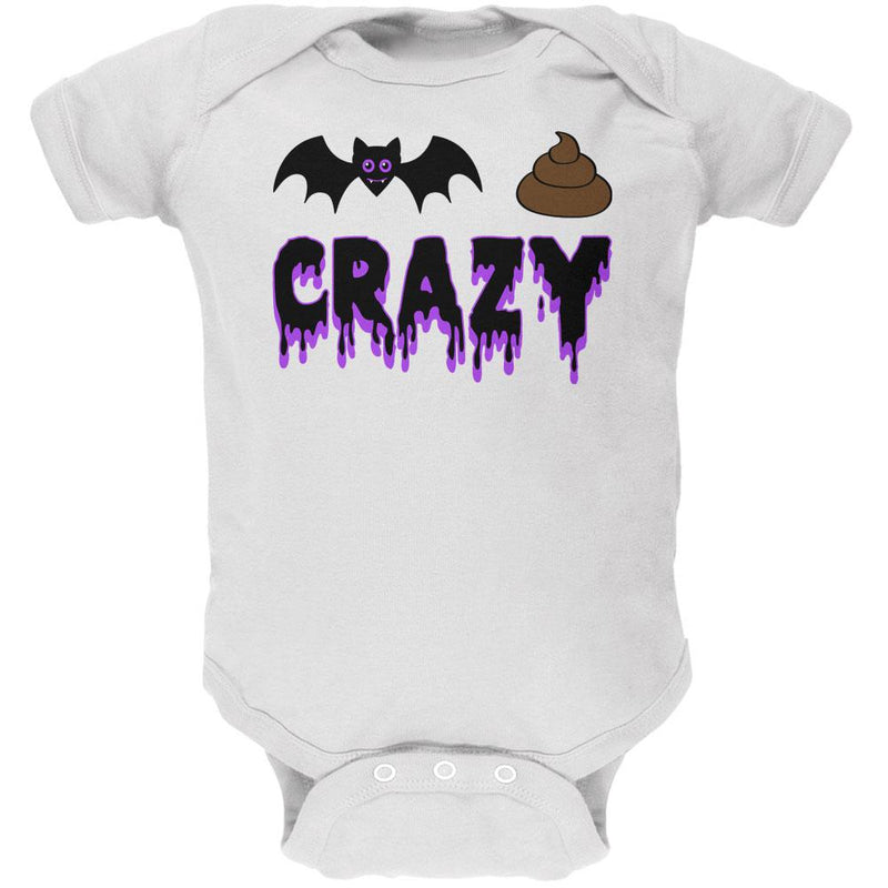 Halloween Bat Poop Crazy  Soft Baby One Piece Baby One Piece Old Glory 12MO White 