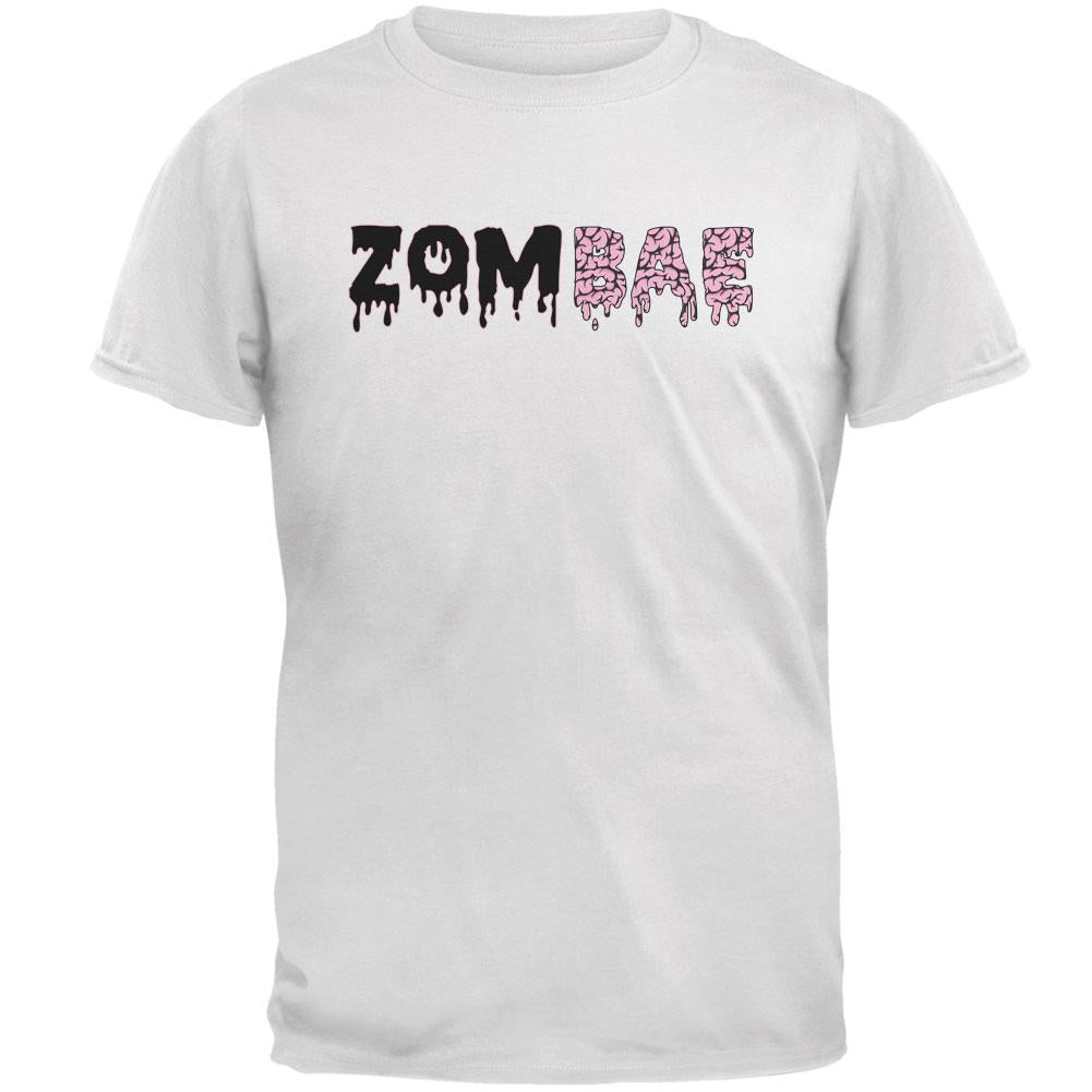 Halloween Zombae Zombie Brain  Mens T Shirt Men's T-Shirts Old Glory 2XL White 