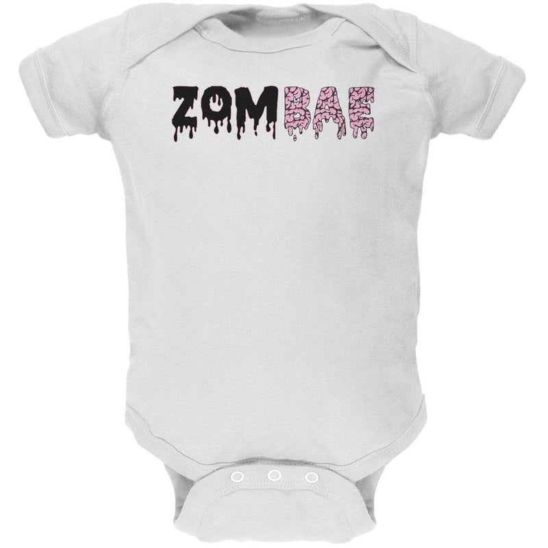 Halloween Zombae Zombie Brain  Soft Baby One Piece Baby One Piece Old Glory 12MO White 