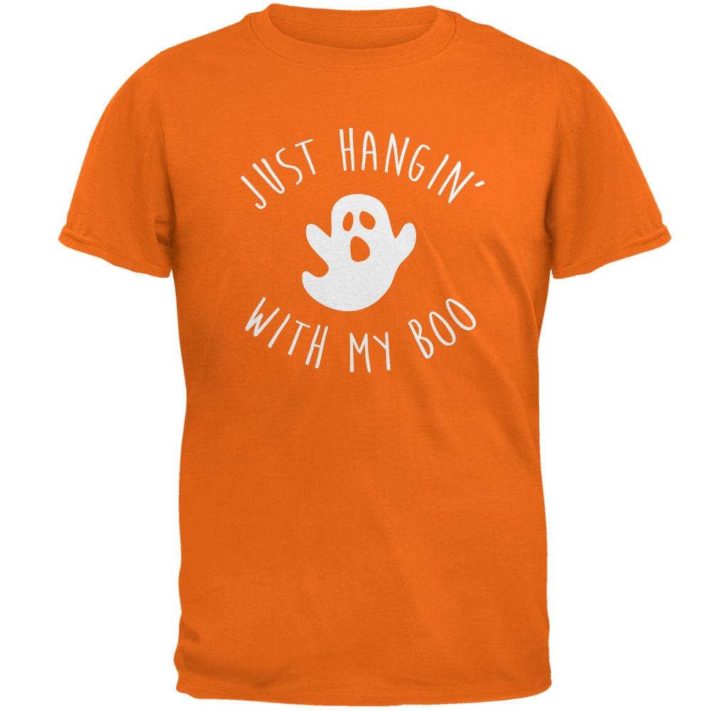 Halloween Just Hangin With My Boo Ghost Mens T Shirt Men's T-Shirts Old Glory XL Safety Orange 