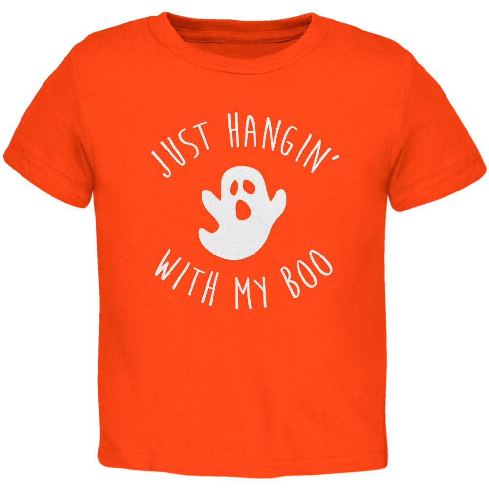 Halloween Just Hangin With My Boo Ghost Toddler T Shirt Toddler T-Shirts Old Glory 2T Orange 