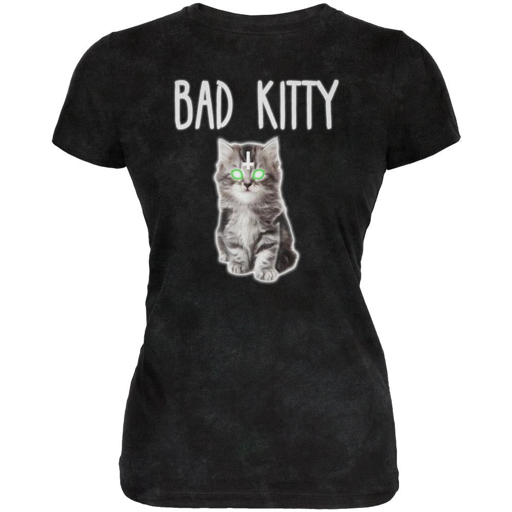 Halloween Bad Kitty Cat Juniors Soft Premium T Shirt Juniors T-Shirts Old Glory 2XL Charcoal Black Triblend 