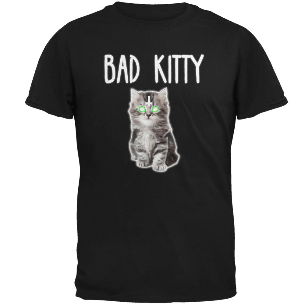 Halloween Bad Kitty Cat Ghost Mens T Shirt Men's T-Shirts Old Glory 2XL Black 