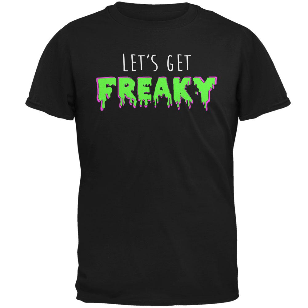 Halloween Lets Get Freaky Slime Mens T Shirt Men's T-Shirts Old Glory 2XL Black 