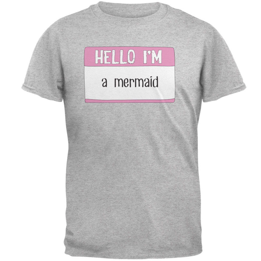 Halloween Hello I'm a Mermaid Mens T Shirt Men's T-Shirts Old Glory 2XL Heather 