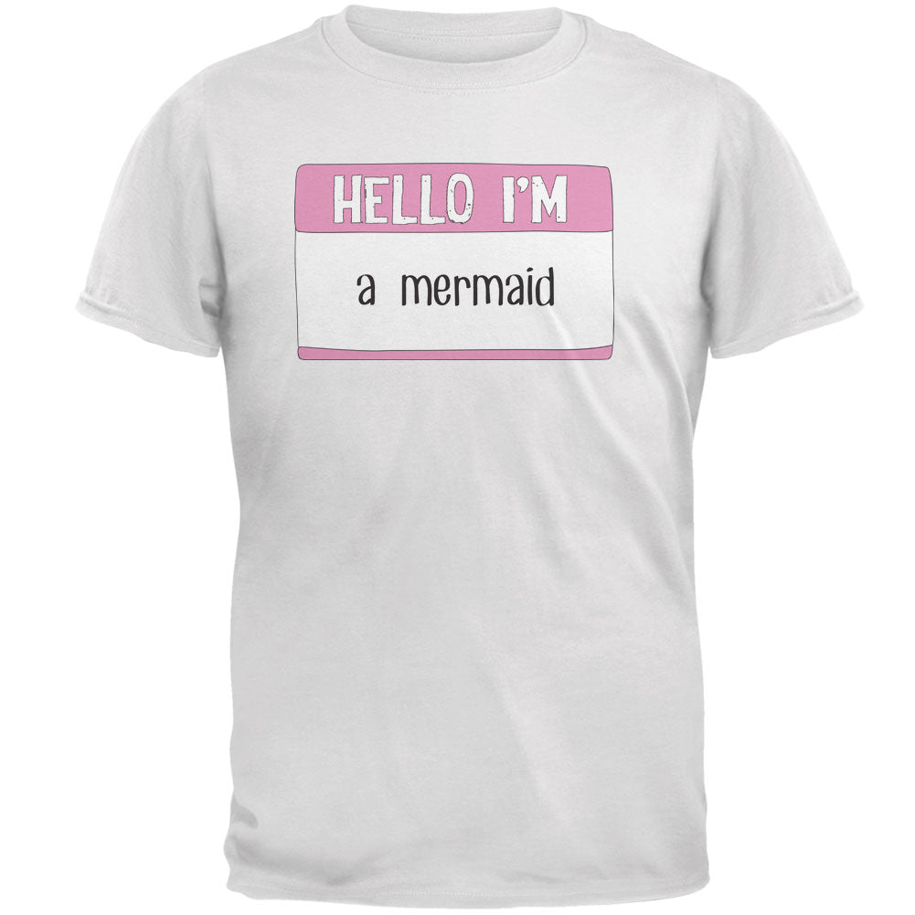 Halloween Hello I'm a Mermaid Mens T Shirt Men's T-Shirts Old Glory 2XL White 