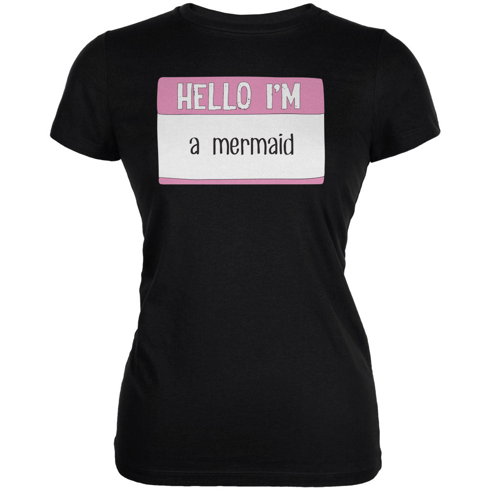 Halloween Hello I'm a Mermaid Juniors Soft T Shirt Juniors T-Shirts Old Glory 2XL Black 