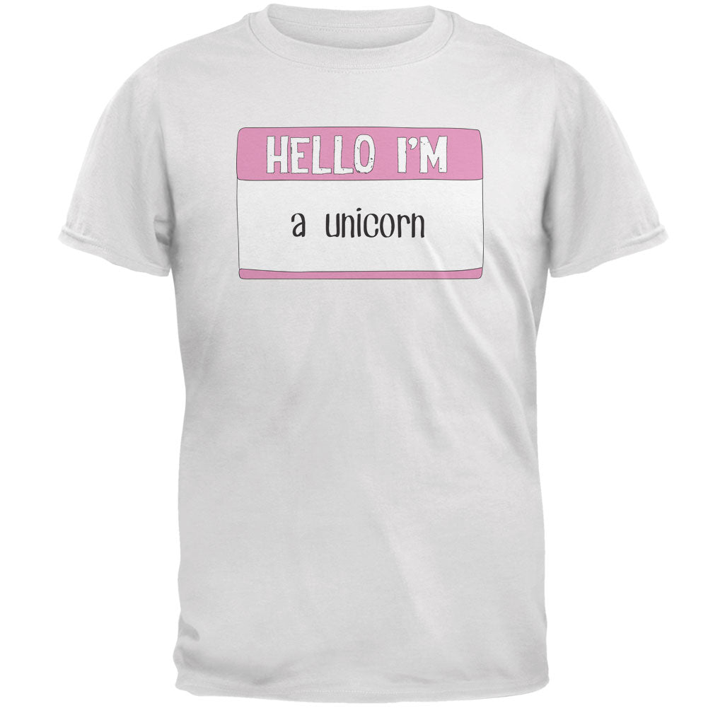 Halloween Hello I'm a Unicorn Mens T Shirt Men's T-Shirts Old Glory 2XL White 