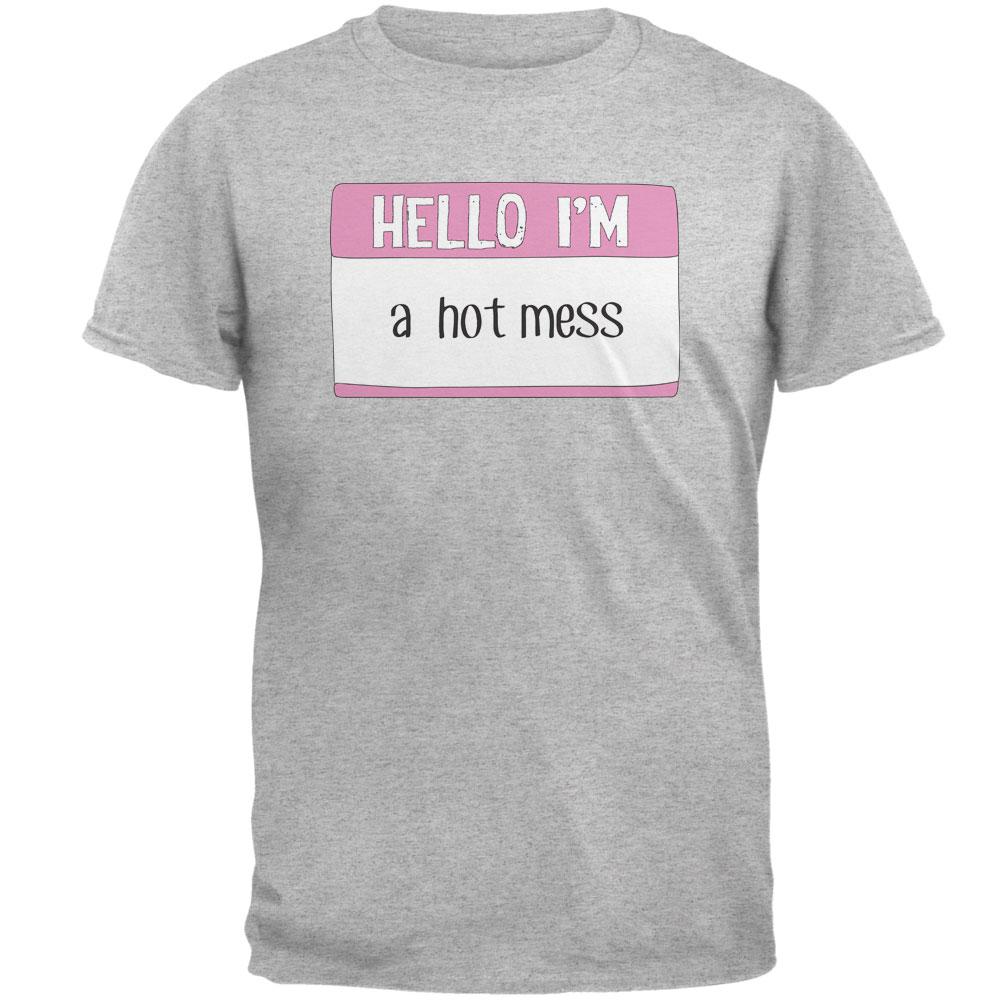 Halloween Hello I'm a Hot Mess Mens T Shirt Men's T-Shirts Old Glory 2XL Heather 