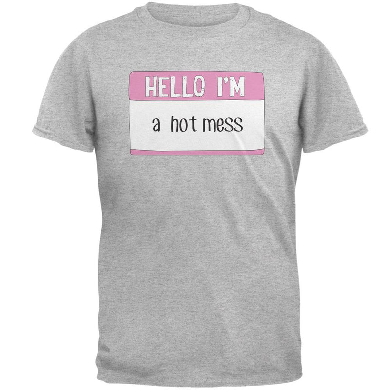 Halloween Hello I'm a Hot Mess Mens T Shirt Men's T-Shirts Old Glory 2XL Heather 