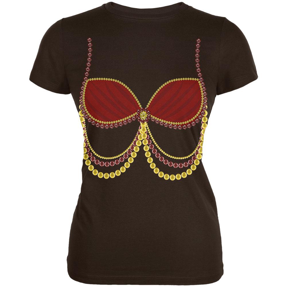 Halloween Arabian Belly Dancer Red Costume Juniors Soft T Shirt Juniors T-Shirts Old Glory 2XL Brown 