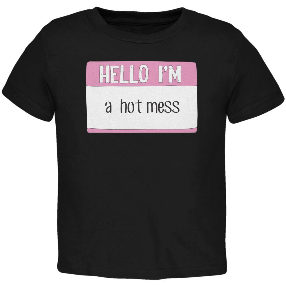 Halloween Hello I'm a Hot Mess Toddler T Shirt Toddler T-Shirts Old Glory 2T Black 