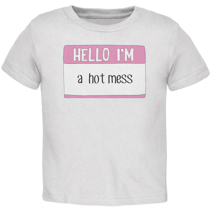 Halloween Hello I'm a Hot Mess Toddler T Shirt Toddler T-Shirts Old Glory 2T White 