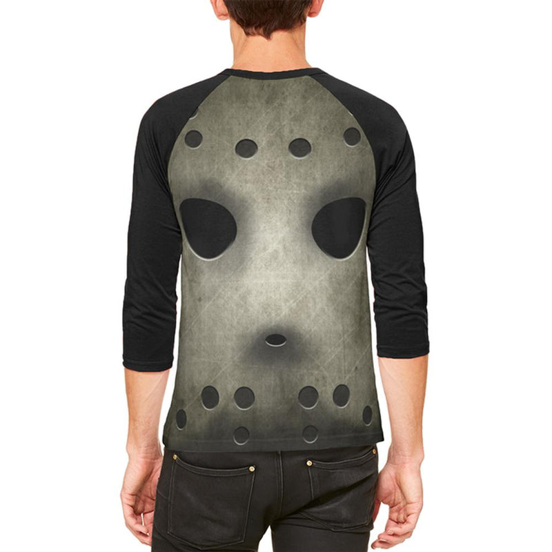 Halloween Horror Movie Hockey Mask Costume Mens Raglan T Shirt Men's T-Shirts Old Glory   