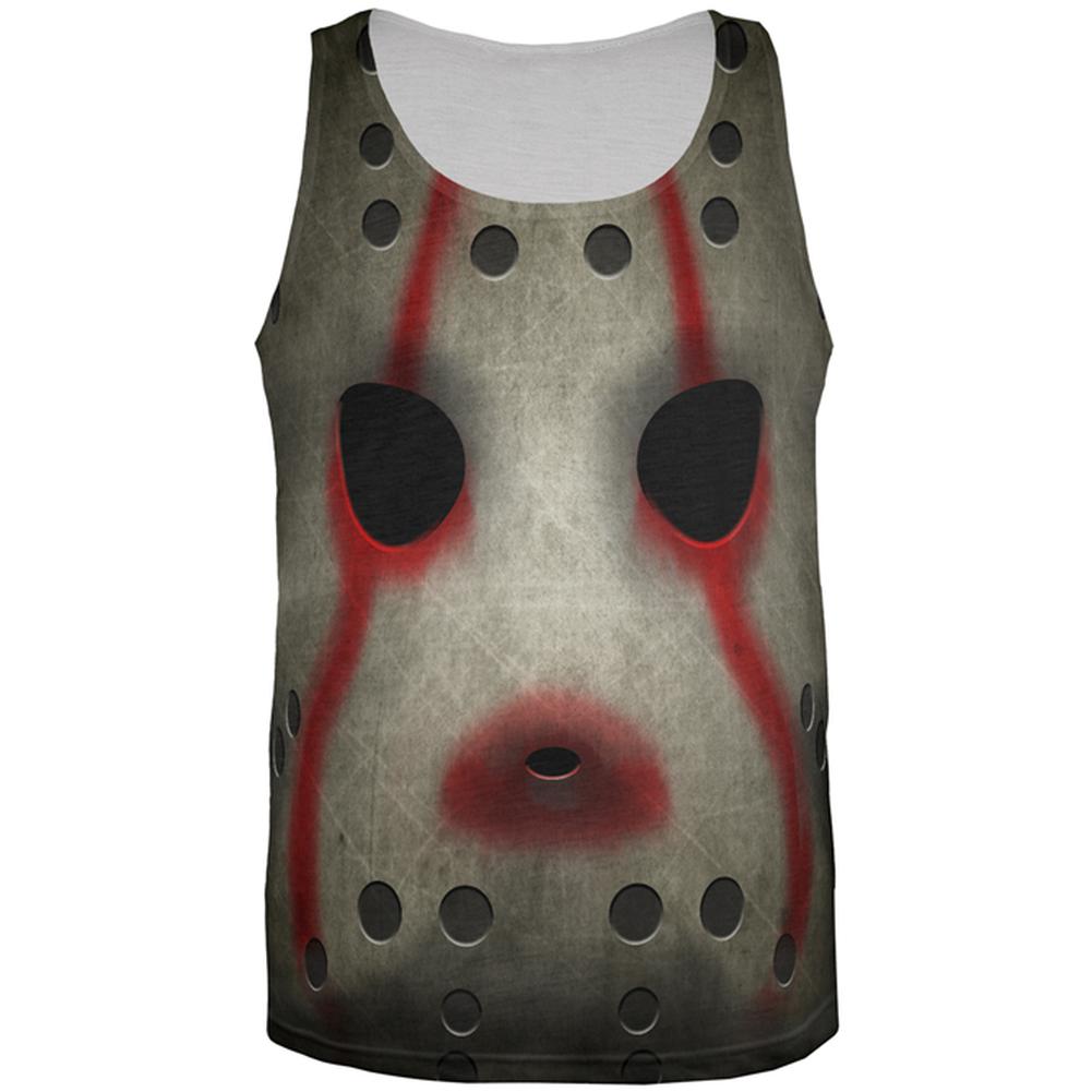 Halloween Horror Movie Hockey Mask Costume All Over Mens Tank Top Men's Tank Tops Old Glory 2XL Multi 