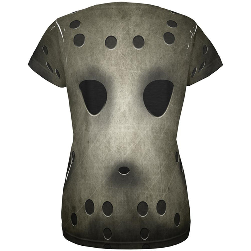 Halloween Horror Movie Hockey Mask Costume All Over Womens T Shirt Women's T-Shirts Old Glory   