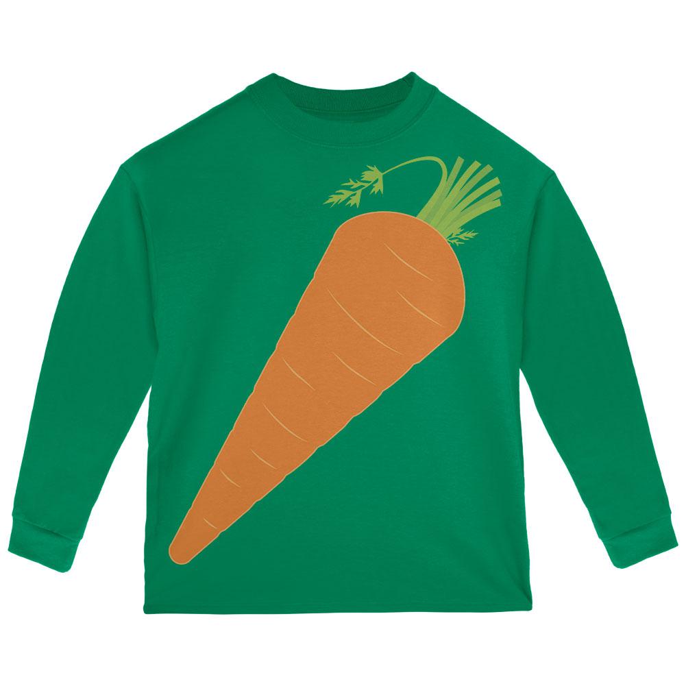 Halloween Vegetable Carrot Costume Toddler Long Sleeve T Shirt Toddler Long Sleeves Old Glory 2T Green 