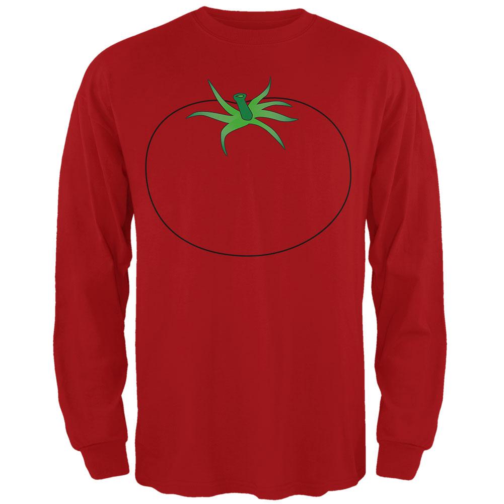 Halloween Fruit Vegetable Tomato Costume Mens Long Sleeve T Shirt Men's Long Sleeves Old Glory 2XL Red 