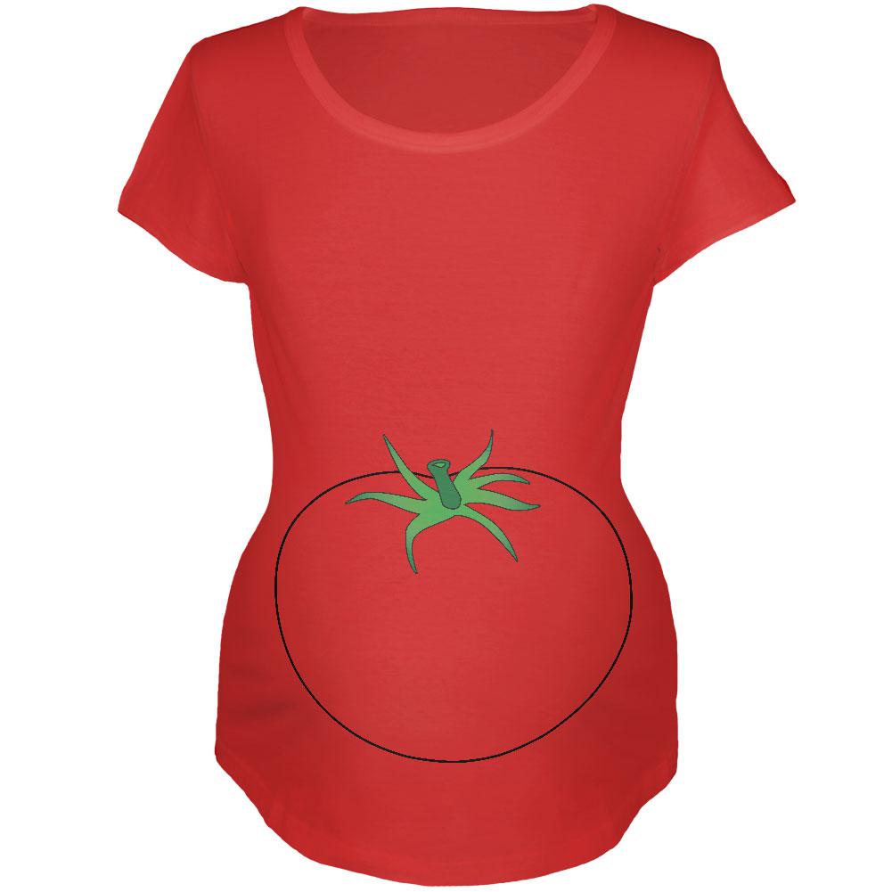 Halloween Fruit Vegetable Tomato Costume Maternity Soft T Shirt Maternity T-Shirts Old Glory 2XL Red 