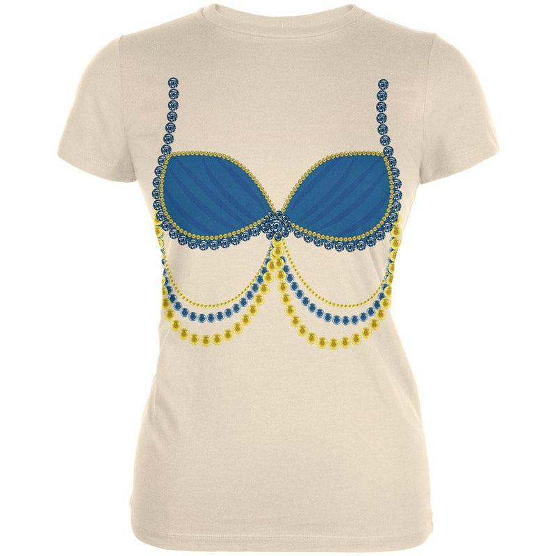 Halloween Arabian Belly Dancer Blue Costume Juniors Soft T Shirt Juniors T-Shirts Old Glory LG Cream 