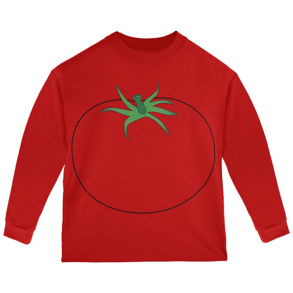 Halloween Fruit Vegetable Tomato Costume Toddler Long Sleeve T Shirt Toddler Long Sleeves Old Glory 2T Red 