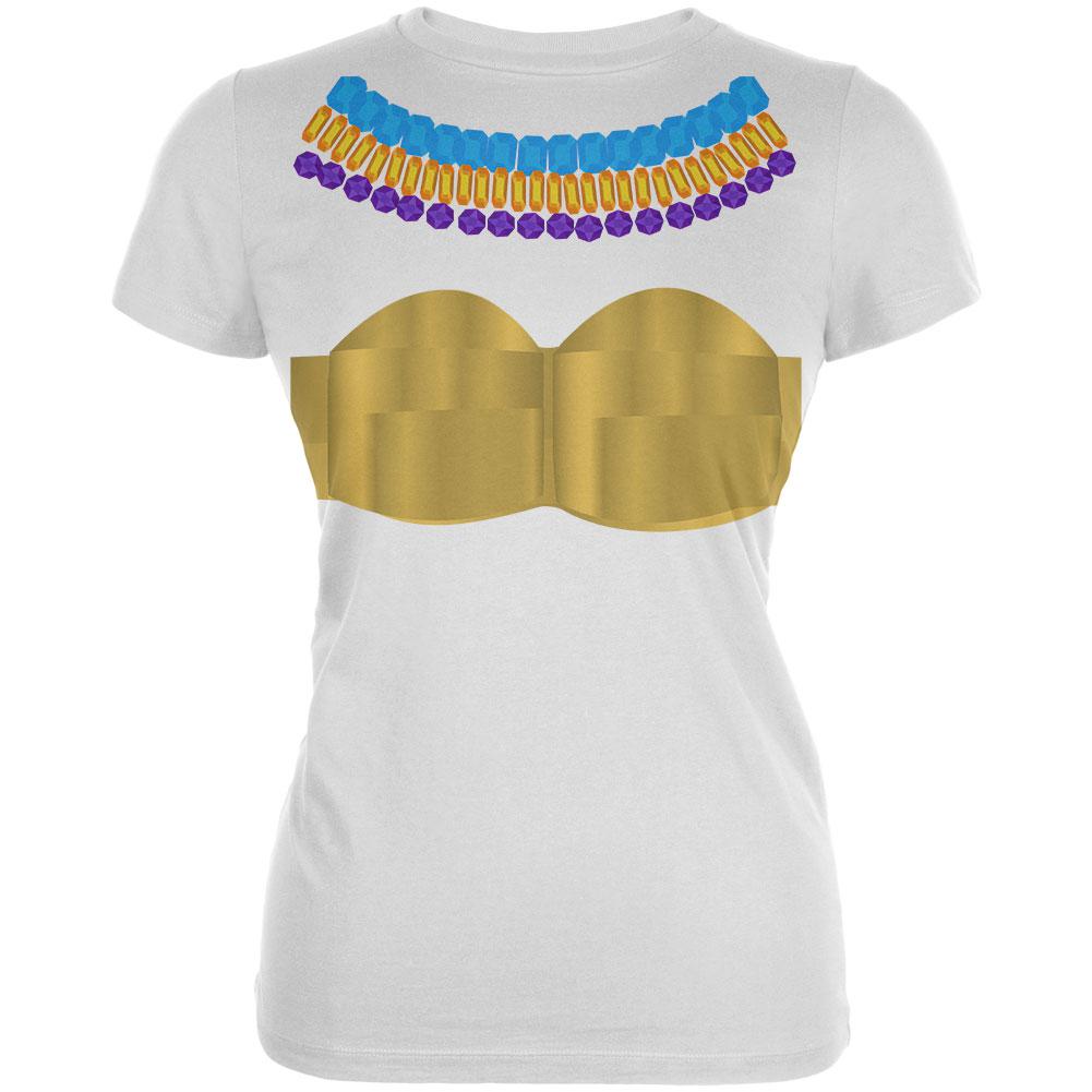 Halloween Egyptian Goddess Costume Juniors Soft T Shirt Juniors T-Shirts Old Glory 2XL White 