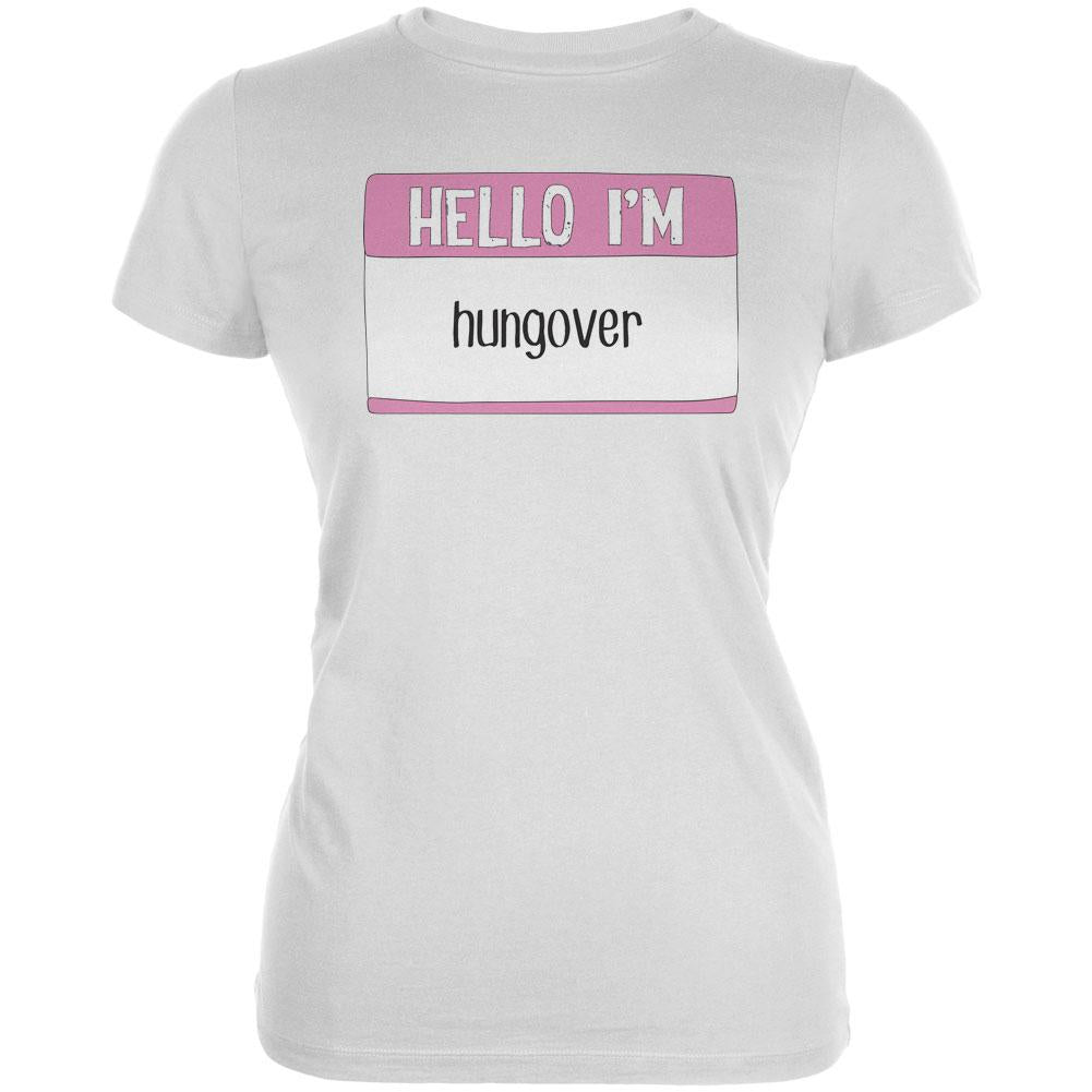 Halloween Hello I'm Hungover Juniors Soft T Shirt Juniors T-Shirts Old Glory 2XL White 