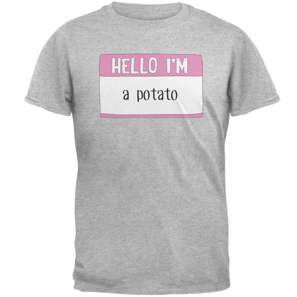 Halloween Hello I'm a Potato Mens T Shirt Men's T-Shirts Old Glory 2XL Heather 