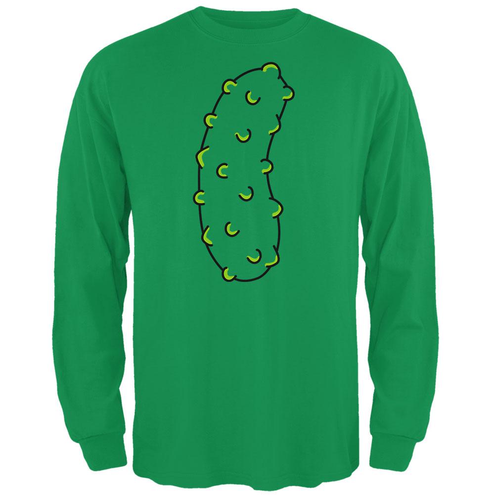 Halloween Vegetable Pickle Costume Mens Long Sleeve T Shirt Men's Long Sleeves Old Glory 2XL Irish Green 