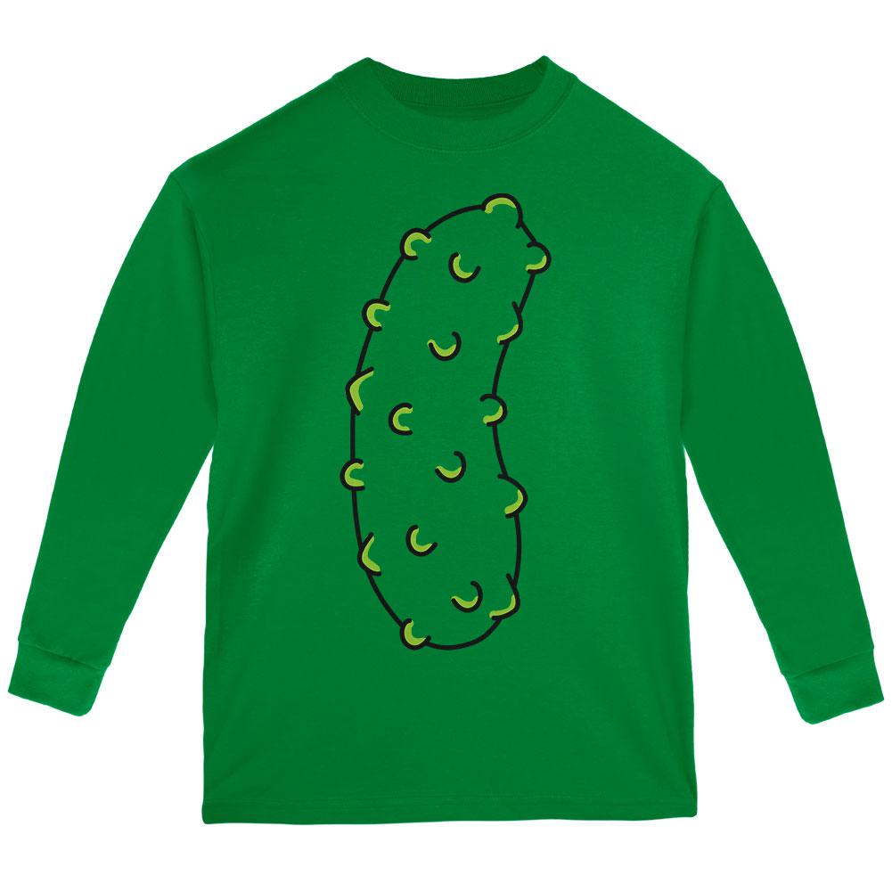 Halloween Vegetable Pickle Costume Youth Long Sleeve T Shirt Youth Long Sleeves Old Glory LG Green 